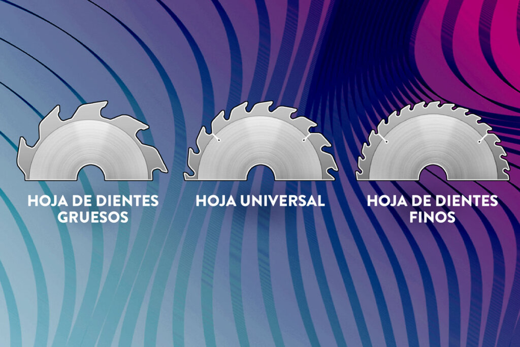 Esquema de las distintas hojas de sierra