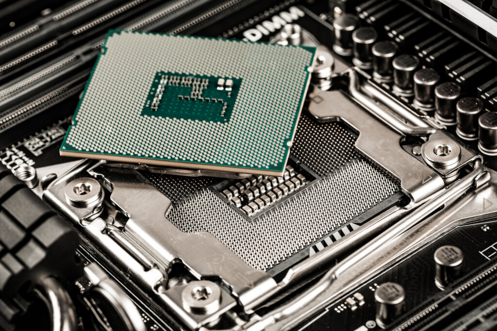 primer plano de la cpu